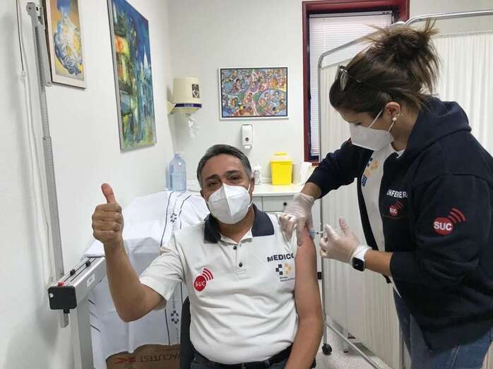 Vacunación de un médico coordinador del 112/TA.